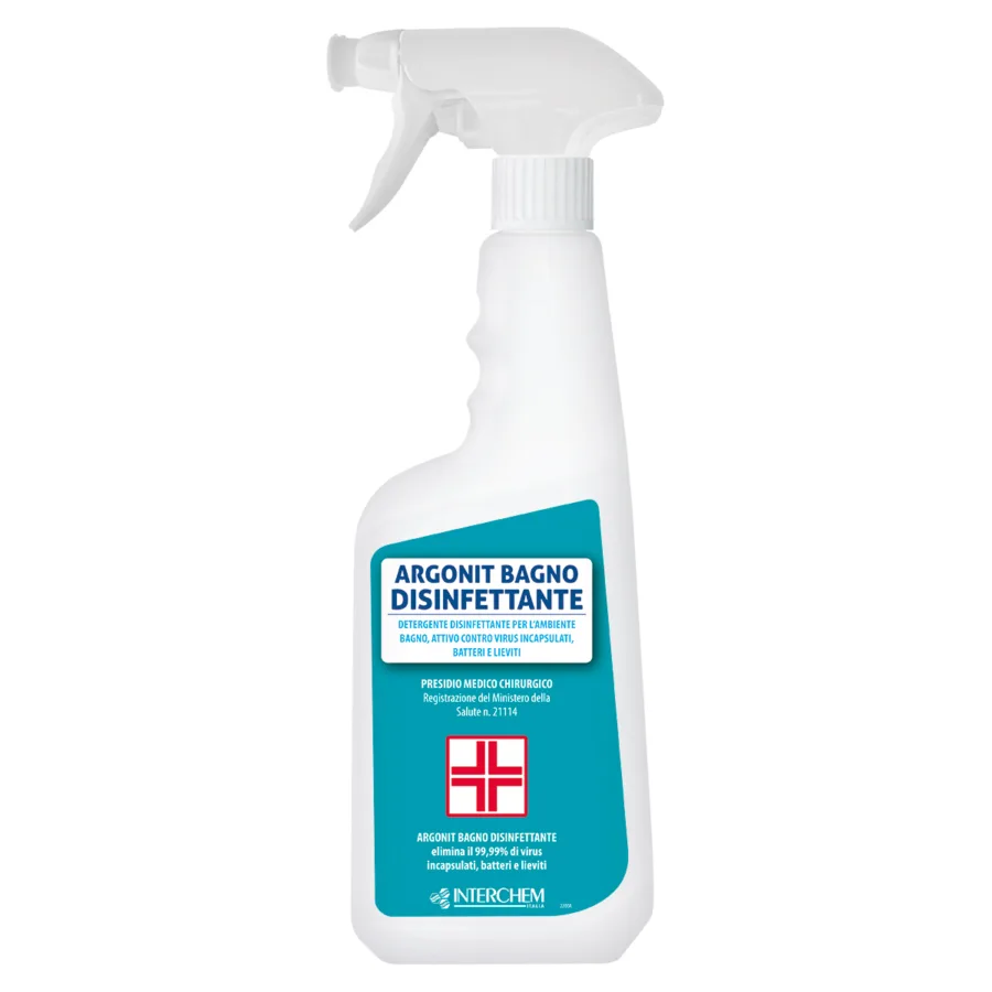 ARGONIT BAGNO DISINFETTANTE Detergente disinfettante per l’ambiente bagno, attivo contro virus incapsulati, batteri e lieviti 750 ml